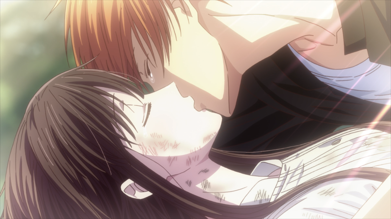 Kyo and Tohru's first kiss