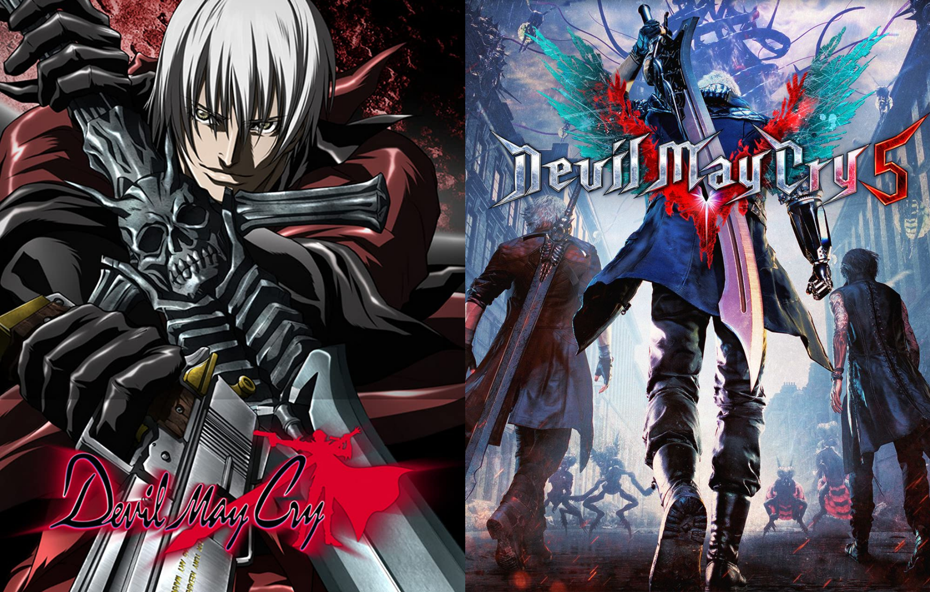 Devil May Cry Anime and Game key visuals