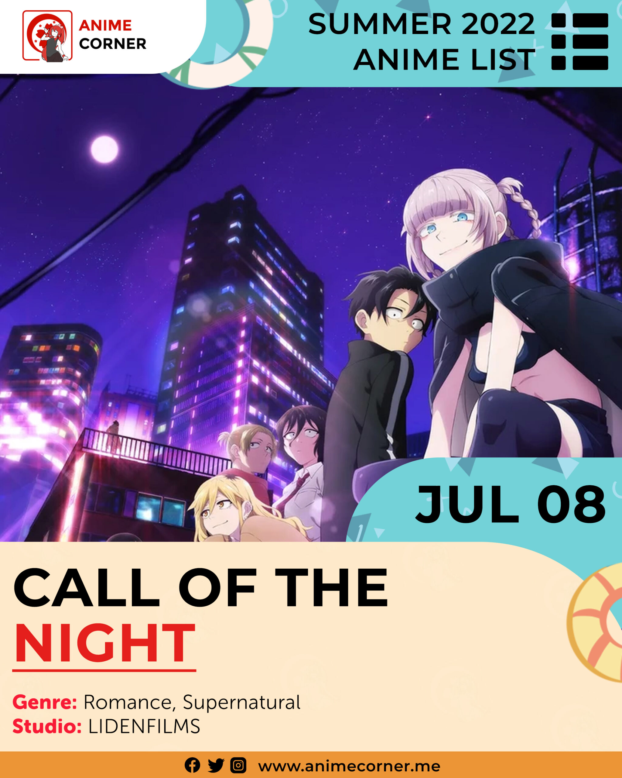 Summer 2022 Anticipated Anime - Call of the Night